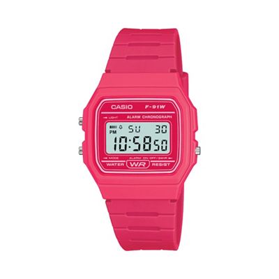 Unisex pink square case watch f-91wc-4aef